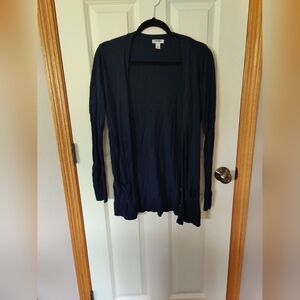 Old Navy Blue Cardigan Sweater Long Knit
